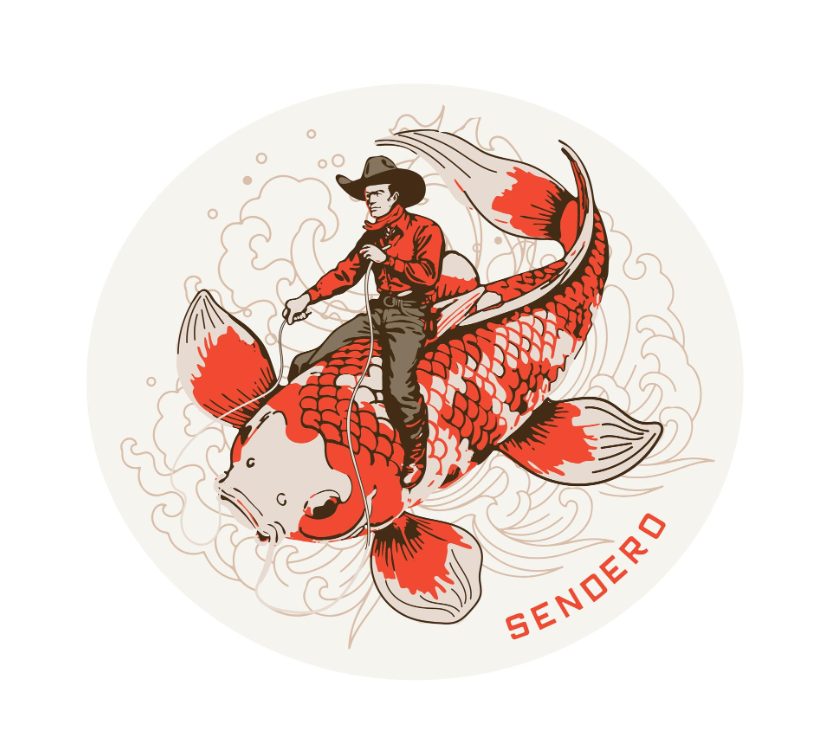 Koi Bronc Fish Sticker
